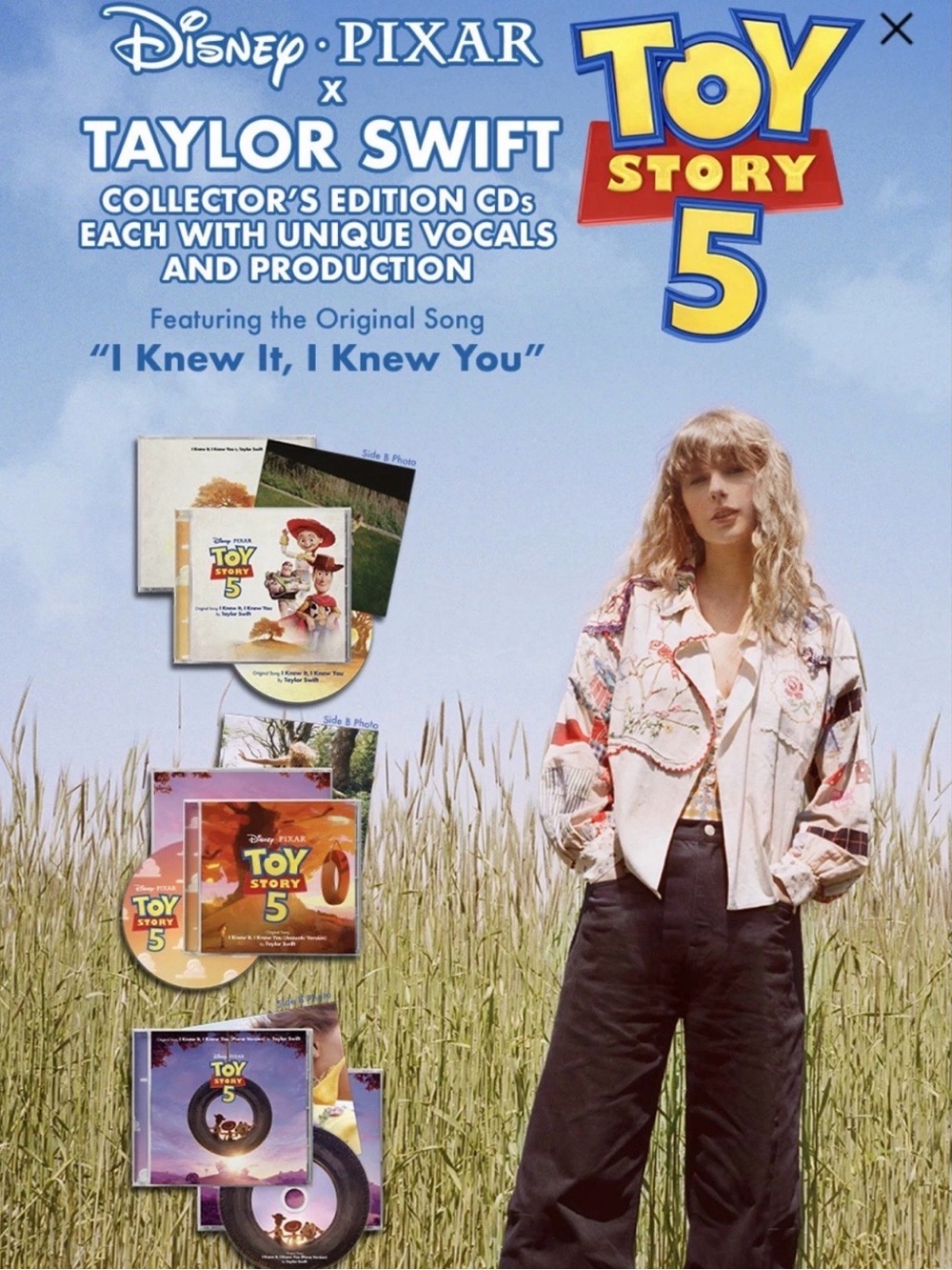 Taylor Swift x Toy Story 5 Collector's CD - I Knew It, I Knew You.